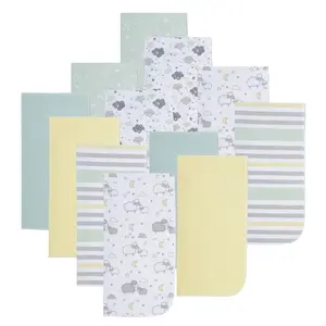 12 Pack Burp Cloths - Sheeps/Clouds/Stars
