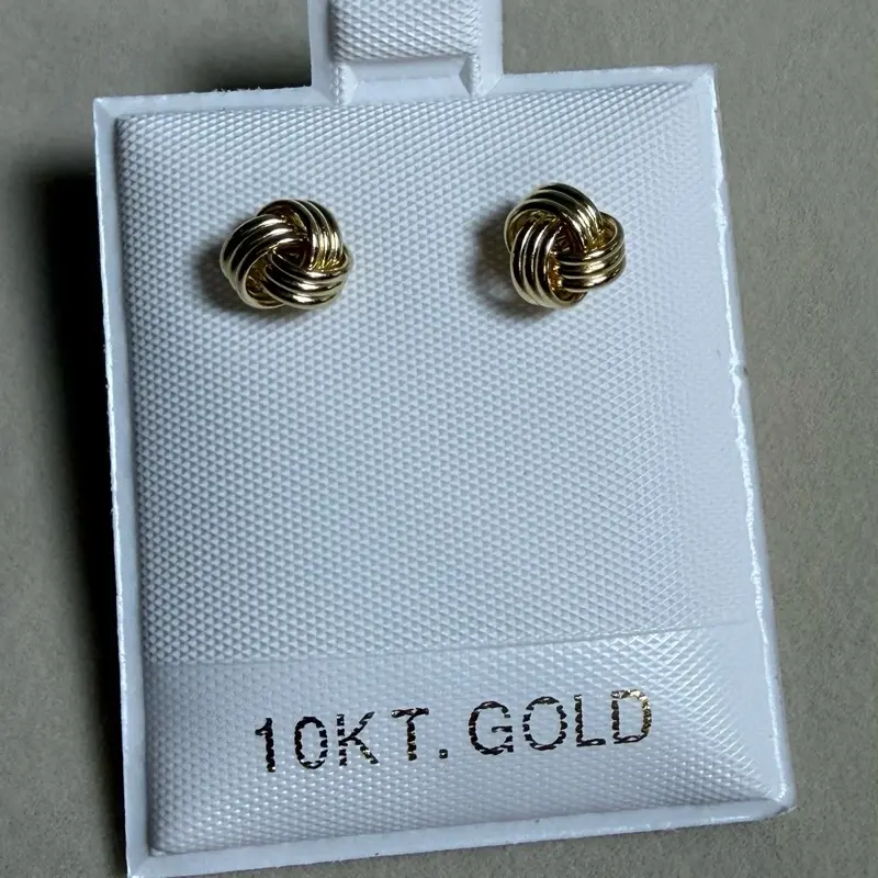 10k Gold Earrings, Dainty Minimalist Design for Everyday Wear