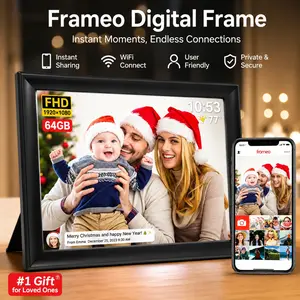 64GB FRAMEO 10.5 Inch Smart WiFi Digital Photo Frame 1920x1280 FHD IPS LCD Touch Screen, Auto-Rotate, 64GB Storage, Support SD Card & USB Drive, Share Moments Instantly via Frameo App from Anywhere