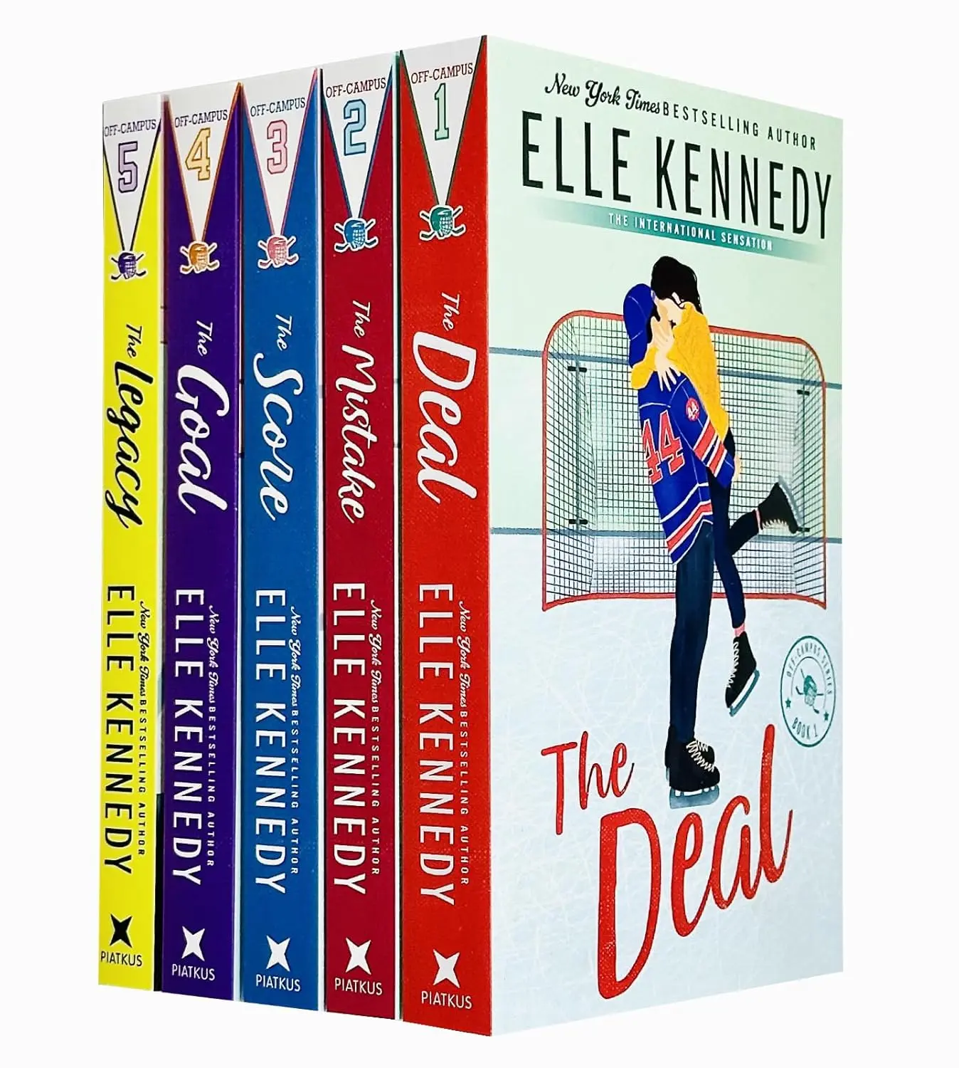 Off-Campus Series 5 Books Collection Set By Elle Kennedy (The Deal, Mistake, Score, Goal, Legacy) -- Paperback