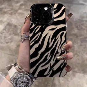 Trendy And Stylish Black Tiger Stripe Phone Case for Iphone Models 11/12/13/14/15/16, Including Pro, Plus, And Pro Max, Designed for Women.