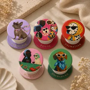 Funny Dog Phone Grip Personalized Name Frenchie Dalmatian Dachshund Phone Stand Cute Puppy Dog Mom Gift Aesthetic Dog Lover Phone Socket