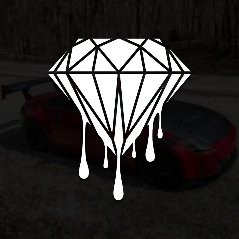 Diamond Drip Vinyl Decal | JDM Japanese Text Banner Exhaust Street Racing Turbo Funny Drift Decal Meme Anime