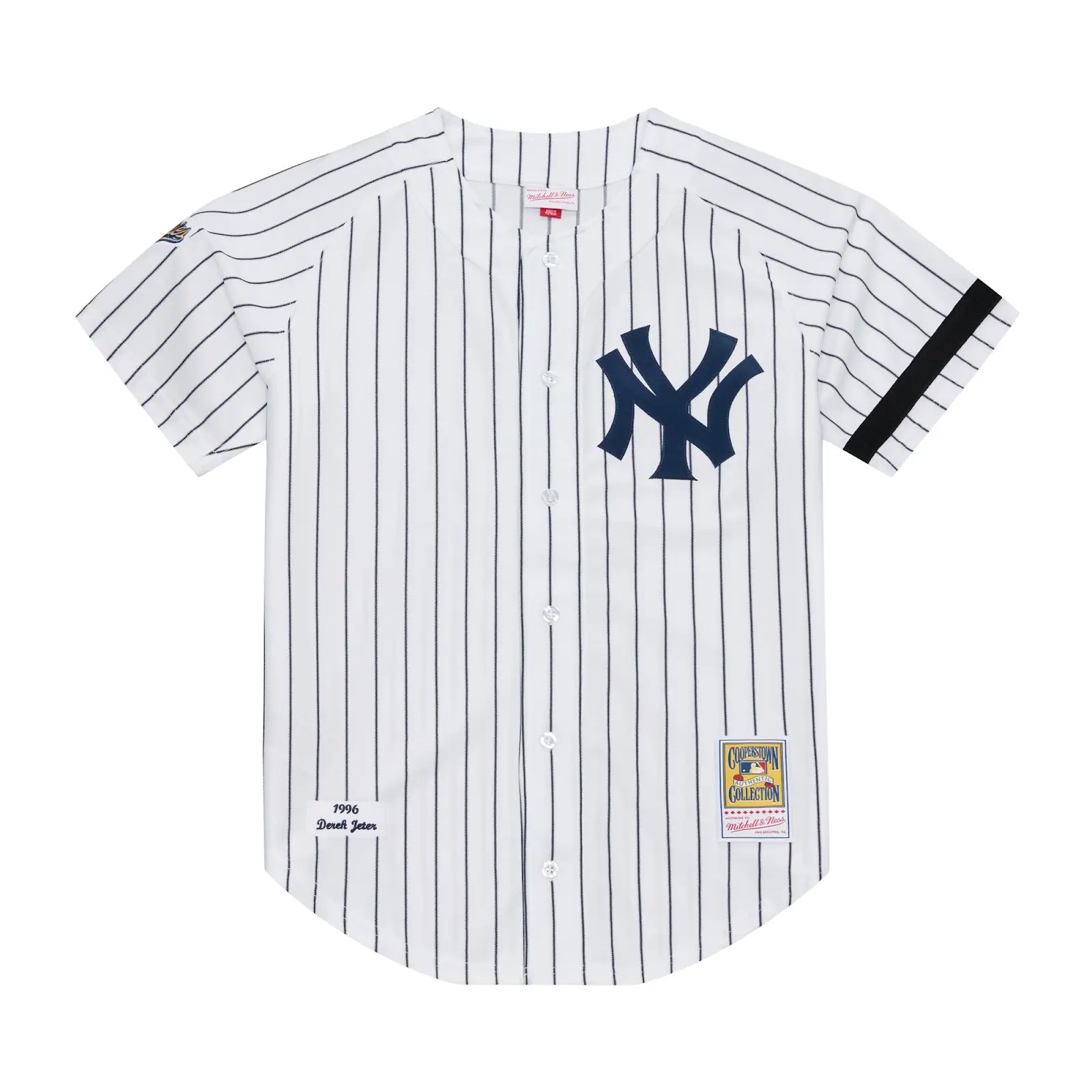 Derek Jeter New York Yankees 1996 White Authentic Player Jersey - Mitchell & Ness MLB Throwback, 90s Retro Baseball Jersey