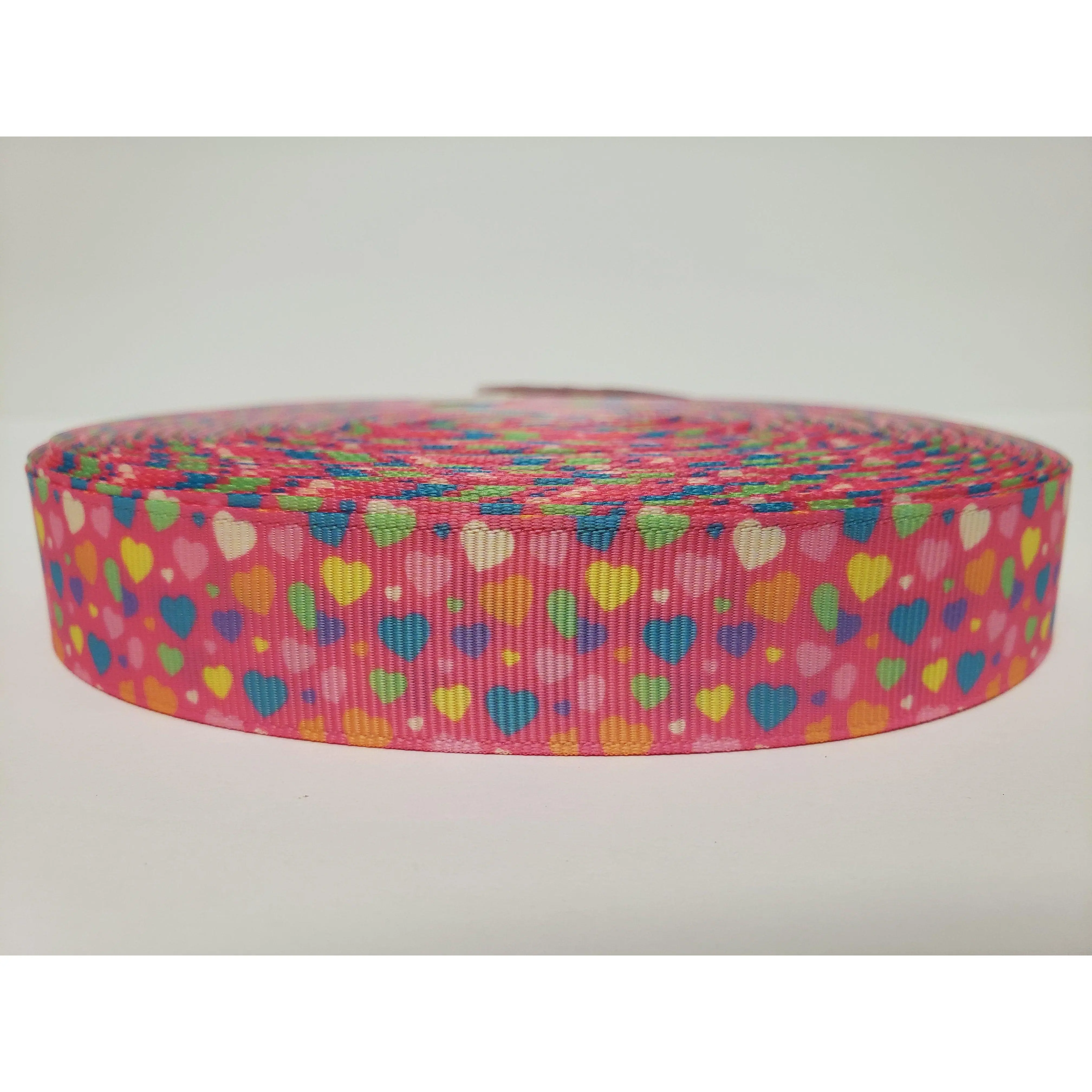 Valentine's Day - Hearts - Pink Grosgrain Ribbon 7/8" Width - By the yard