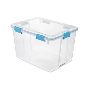 212 MAIN 80Qt Seal-Tight Durable Plastic Rectangle Storage Boxes - Pack of 4, Home Food Organiser & Organization Solution, Durable Plastic Organizers