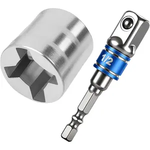 Scissor Jack Adapter Drill Adapter with 1/2 inch Socket Adapter Bit, Fits for O Shaped Scissor Jacks,Labor-Saving and Quick Lifting