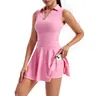Golf Tennis Dress Workout Athletic Dresses for Women GymActive Exercise Sports Mini Sleeveless Collared with PocketsShorts Underneath Cute Trendy Clothes 2 Piece Sets Outfits Casual Summer