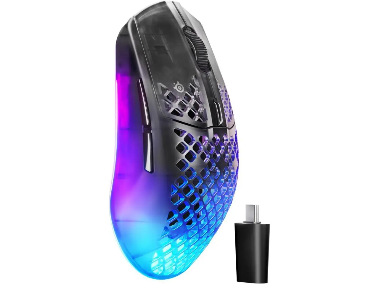 SteelSeries Aerox 3 Wireless Gen 2 - Super-Light 68g Gaming Mouse, 4K Polling, 26K DPI Optical Sensor, 200 Hour Battery, IP54 Water Resistant, 80m Click Durability, RGB, 100% PTFE Feet - Shadow