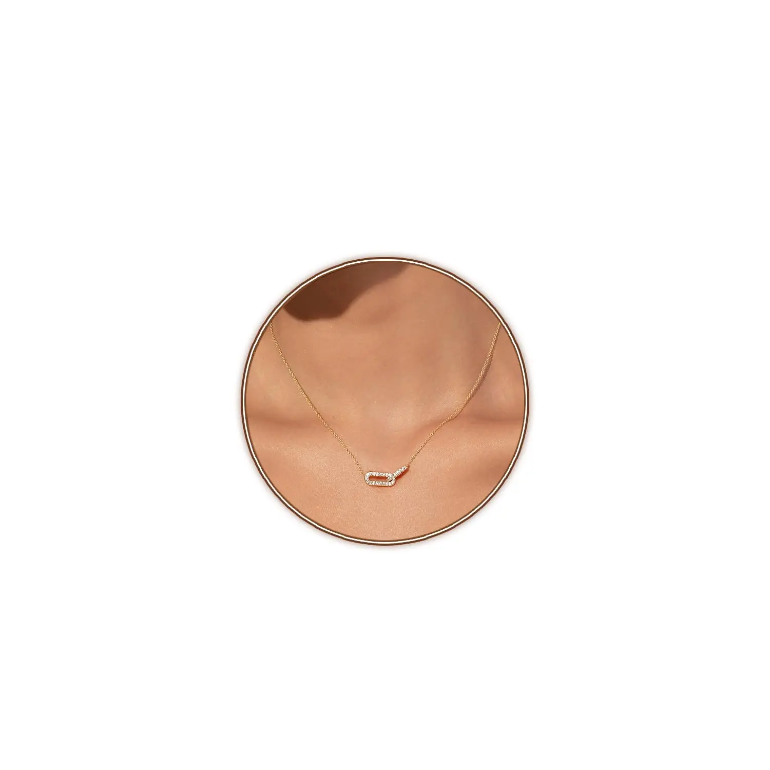 Gold-CZ Paperclip