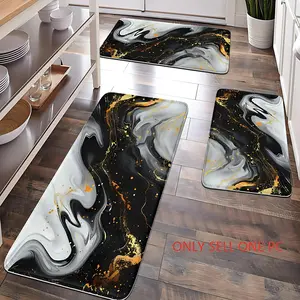 [Popular Choice]1pc, home decoration, bathroom floor mats, bathroom anti-slip mats, kitchen decoration, kitchen floor mats, gray marble floor mats, simple style floor mats, soft and comfortable, and can relieve fatigue.