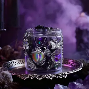 Jollyhit Witchy & Fairy Aesthetic Mystery Jewelry Jar – 30PCS Costume Jewelry Set | Celestial Botanical Charms | Magical Gift for Her