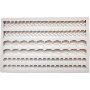 Pie Crust Mold Impression Mat Knit Rope  Border Lace Chain Molds Fondant Cake Decoration Mould  Cookie Sugar Craft Icing Gum Paste Pastry for Kitchen Baking Tools