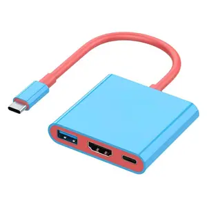 USB‑C/Type‑C 3‑in‑1 hub expansion Card for HDTV Adapter USB Type C Adapter Multiport AV Converter with 4K HDTV Output C Port & 3.0 Fasting Charging Port Compatible for MacBook Pro MacBook Air  SmartPhones, IPAD/Pad Surface, and GamePad consoles 6 in 1