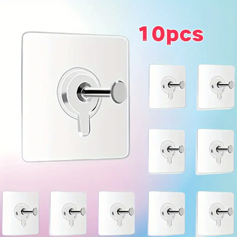 10 self-adhesive wall hooks, with a load capacity of 13 pounds, allowing  for hanging pictures and other items without the need for nails, Wall  Mounted Hook - TikTok Shop