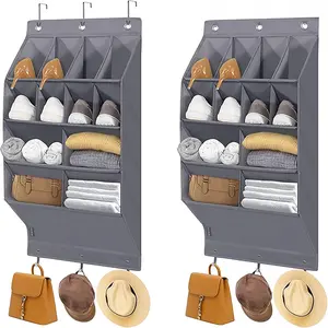 Behind the door storage hanging bag, multi-functional wall-mounted shoe bag, multi-layer shoe and miscellaneous storage hanging bag for the bedroom, Durable storage organizer