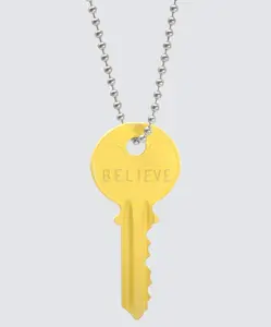 Color Classic Key Silver Ball Chain Necklace