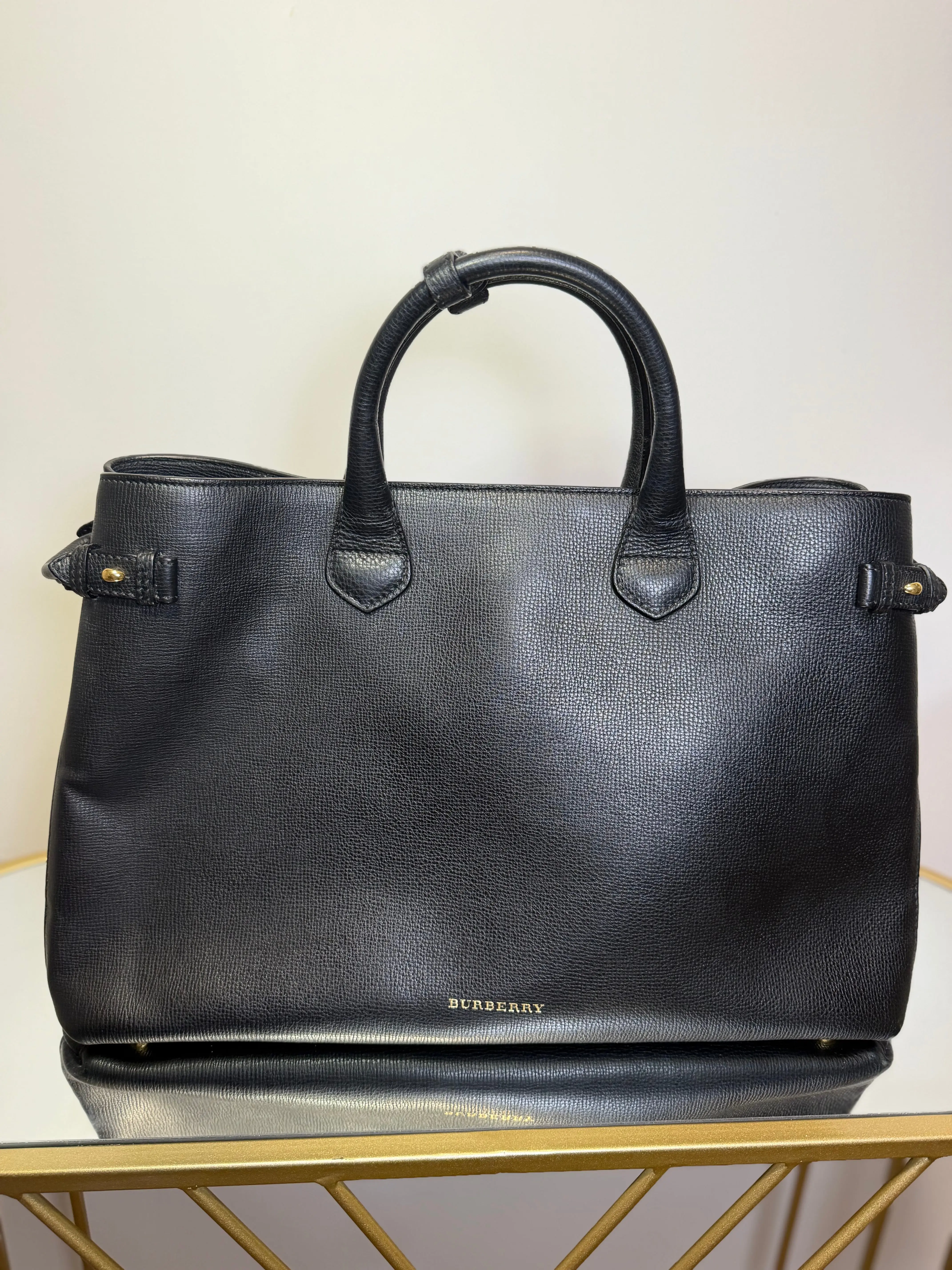 Pre-owned BURBERRY leather Crossbody Bags Black Large Satchel/Crossbody Bag