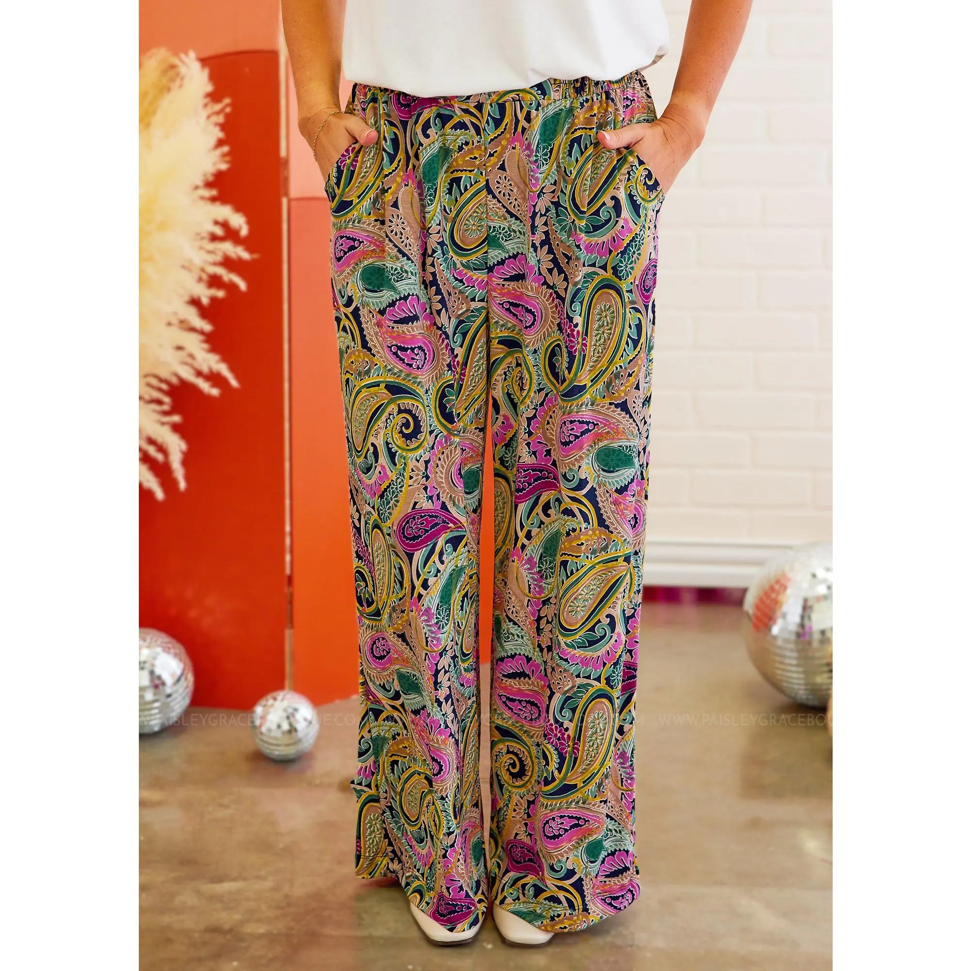 Kayley Paisley Pants - FINAL SALE