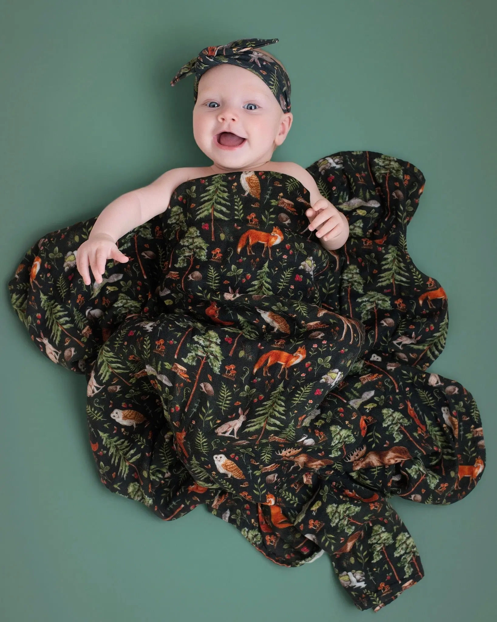Wood You Be my Friend Breathable and Cozy Bamboo cotton Muslin Swaddle Blanket