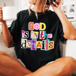 God Lover Shirt, God is In the Details Christian Believer Tee,Preppy Boho Christian Tshirt, Scripture Bible Verse Faith Shirt