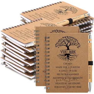 10 Sets Man of God Gifts for Men Christian Spiral  Notebooks and  Pens Fathers Day Church Gifts Religious  Study Supplies for Office Teacher Employee Coworker Staff