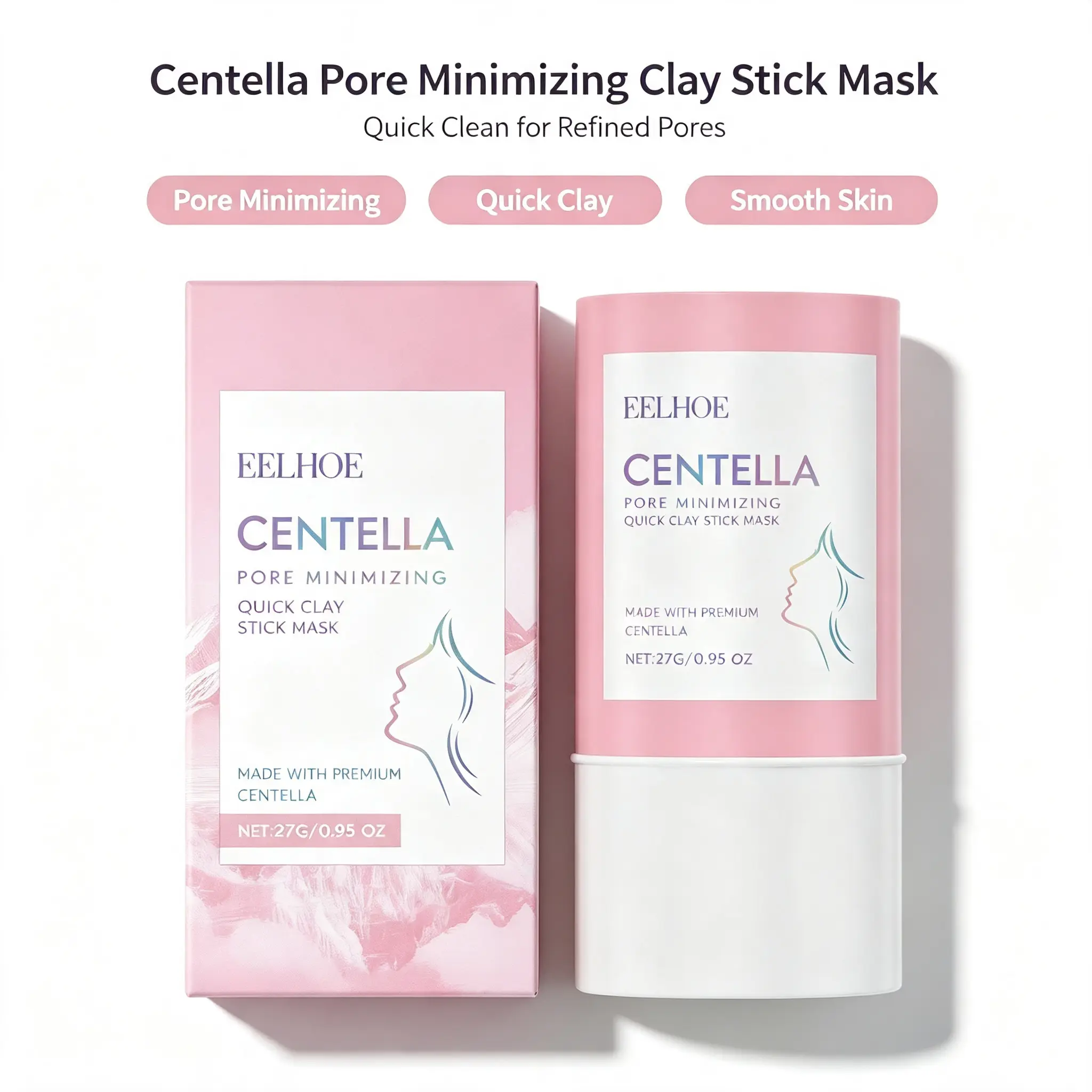 Centella Asiatica Clay Mask Stick - Gentle, Travel Size, Deep Cleansing, Skin-Soothing Skincare Treatment with Smooth Pores, Plump Skin & Mask Moisturizer Benefits