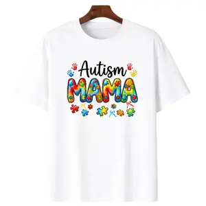 Autism Mama Puzzle Piece Autism Awareness Funny Graphic T Shirt