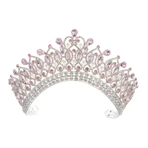 Elegant Crystal Wedding Hair Tiara Crown Diadem For Birthday Party Engagement Wedding Anniversary Quinceanera Formal Occasions Bridal Hair Accessories Headpieces Head Jewelry Hearts