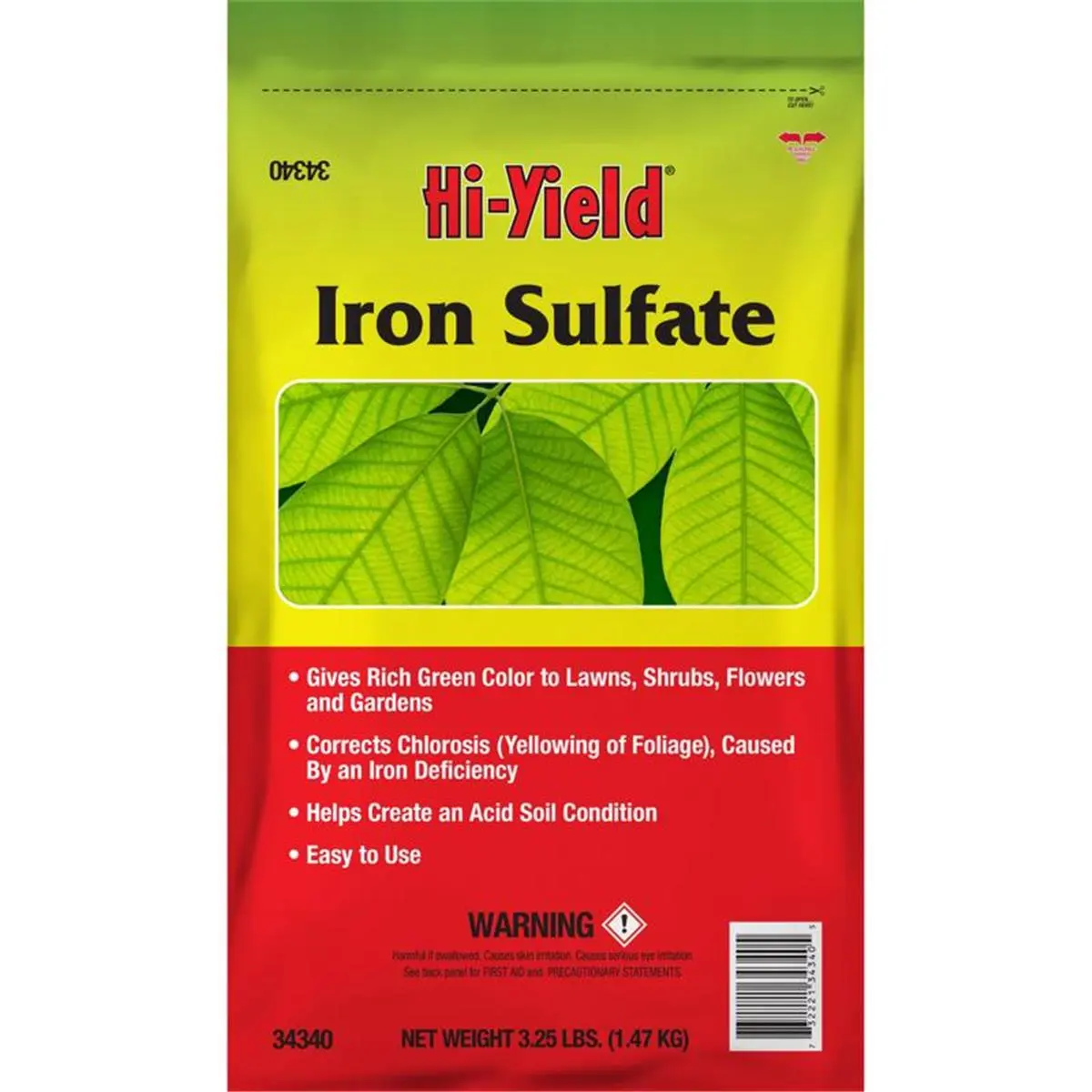 Hi-Yield Iron Sulfate Granules Garden Soil Conditioner & Revitalizer, 3.25 lbs, Covers 1000 sq ft, Corrects Chlorosis, Prevents Plant Yellowing, Soil Revitalizer