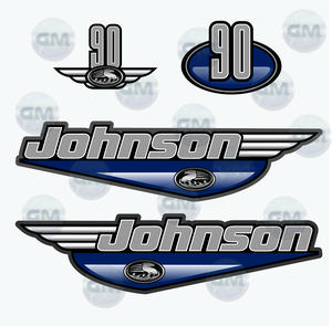 1999-2000 Johnson 90 hp outboard Decal Kit Blue Stickers