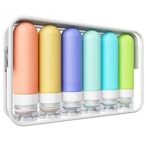 Travel Bottles for Toiletries 6 Pack, Original Patented Leakproof 3 oz Tsa Approved Travel Size Containers, BPA Free Silicone Shampoo and Conditioner Bottles, Camping Essentials