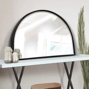Minimalist Black Arched Mirror,Window Pane Farmhouse Wall Mirrors Decor for Wall Mounted,28"X20"