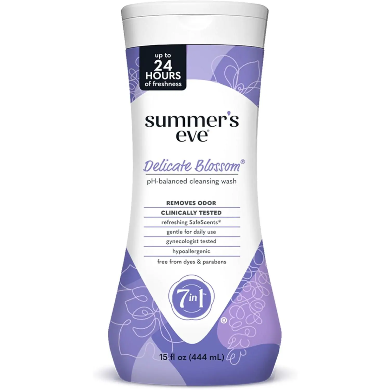 Summer's Eve Delicate Blossom pH-Balanced Body Wash for Women, Gynecologist Tested, 15 Fl Oz, Gentle Cleansing, Odor Neutralizing, SafeScents, Free from Parabens - Fragrance