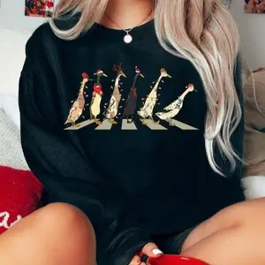 Christmas Ducks Sweatshirt T Shirt Hoodie, Duck Christmas Shirt , Funny Animals Christmas Sweatshirt, Farm Lover Gift, Funny Christmas Shirt, Duck Abbey Road Sweatshirt, Christmas Ducks Sweatshirt, Duck Parade Shirt, Holiday Duck Crossing Sweater