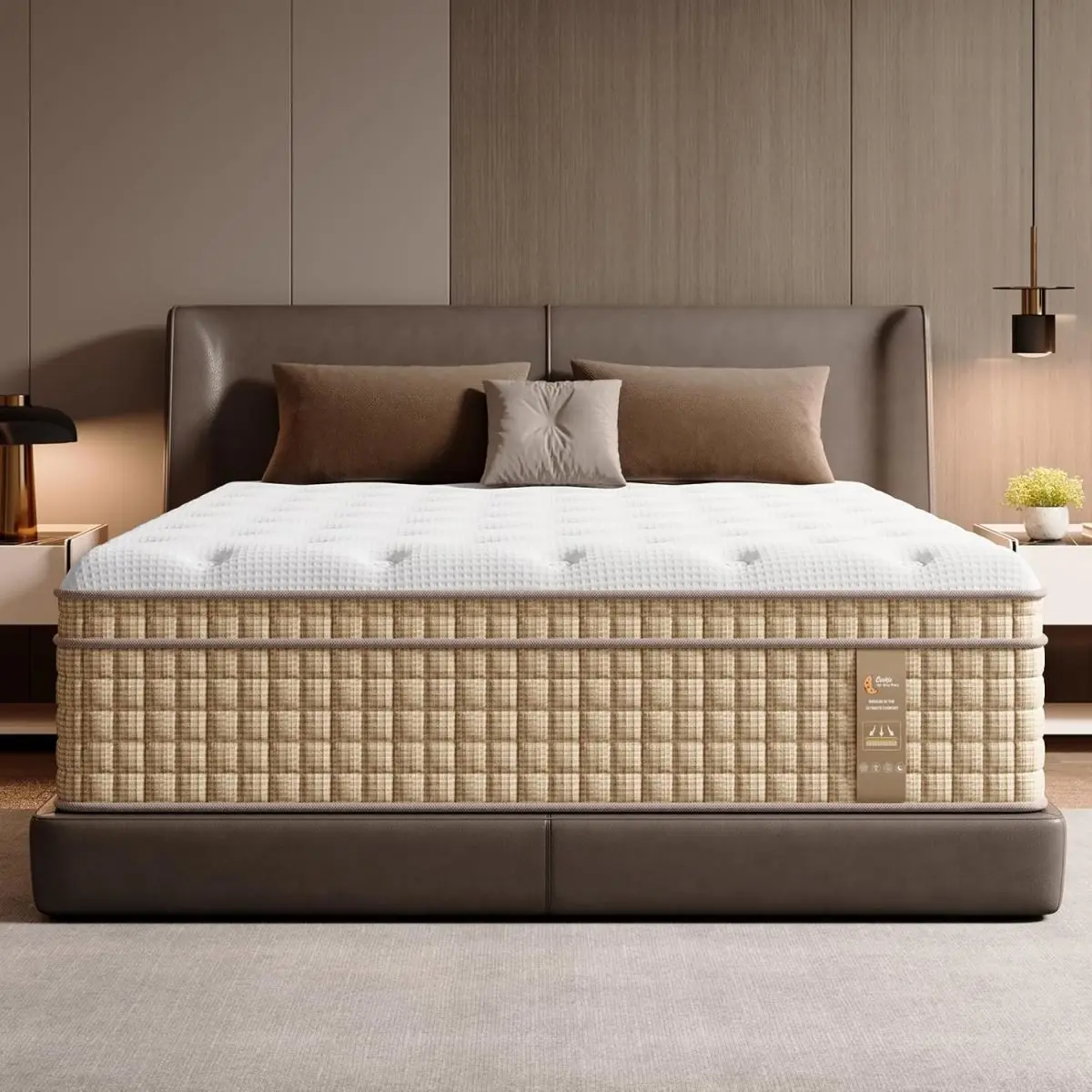 12-Inch High Quality Ergonomic Mattress - Bed in a Box, Firm Hotel Collection Multilayer Hybrid Foam Mattress with 7-Zone Contouring, Lumbar & Shoulder Support, Motion Isolation