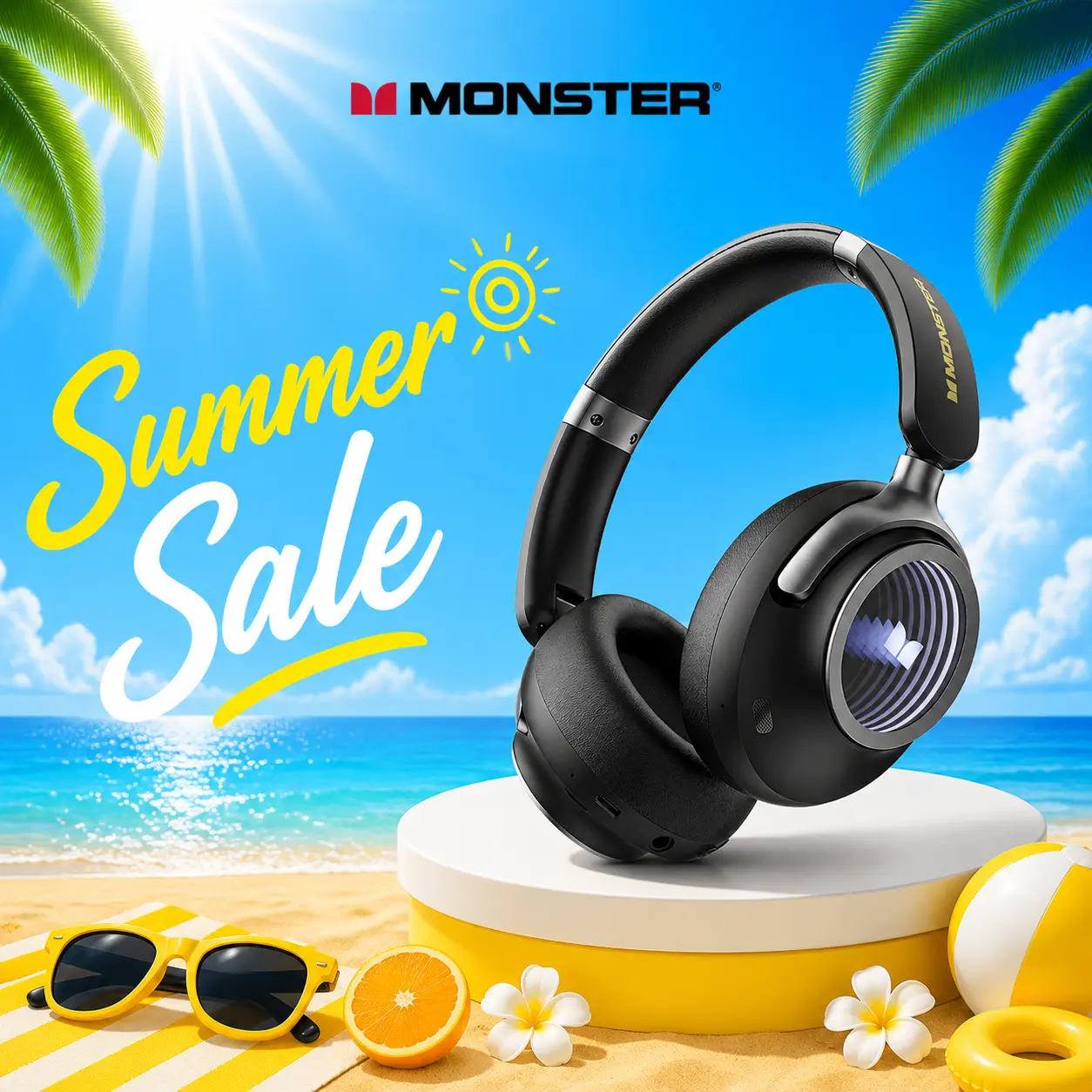 Monster Persona 4th RGB Gaming Headphones, Bluetooth 6.0, 165H Playtime, 3D LED Tunnel Lights, 40mm Drivers, 5-Mic ENC, Foldable Over Ear Headset for Gaming, Music, Movies & Travel - Deals For You Days- SummerWins - DealsForYouDays