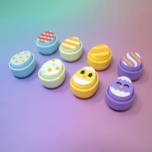 Easter Egg Keychain Clickies - Plastic Fidget Toy Keychain Set with Unique Easter Themed Designs