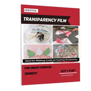 50 Sheets Glossy Transparency Film Paper,A4, PE (Polyethylene), for Overhead Projector Transparencies and Inkjet Screen Prints