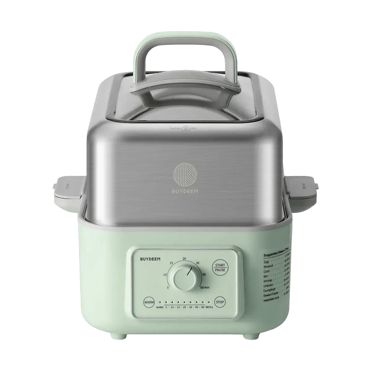 BUYDEEM 5L Electric Steamer for Home Cooking, 7-Speed Timer, 5L Capacity, Shallow Green, G5246 BUYDEEM 5L Electric Steamer for Home Cooking, 7-Speed Timer, 5L Capacity, Shallow Green, G5246