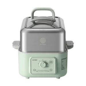 BUYDEEM 5L Electric Steamer for Home Cooking, 7-Speed Timer, 5L Capacity, Shallow Green, G5246