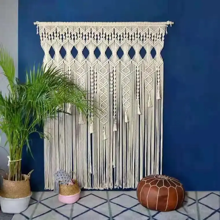 Hand-woven door curtains Tapestry Bohemian style hand-made cotton thread weaving curtains Wedding homeware tapestry