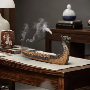 1PC Retro Dragon Incense Holder Burner Dragon Boat Incense Stick Holder Hand Carved Orchid Decoration Creative Living Room Indoor Outdoor Collection Art Decor Scented Fragrance