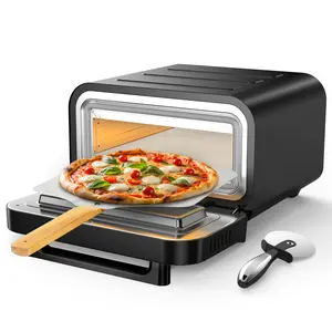 Electric pizza oven – 6 Programs, Max 840°F, Suitable for 12 inch Pizzas, 5-in-1 multifunction: Pizza, Bake, Proof, Broil, and Warm – includes pizza stone and pizza peel