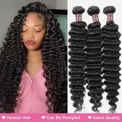 Deep Wave / Burmese Curly Hair Bundles Virgin Human Hair Weave Bundles 100g/pc Natural Color Remy Hair Weave Extension Summerwins, Burmese Curly Bundles, Bundles Of Human Hair, Human Hair Bundles