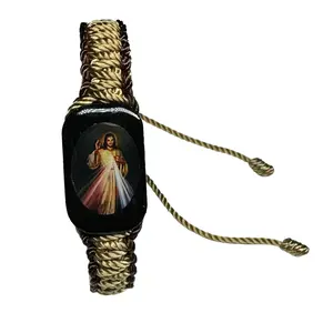 Jesus Divine Mercy Knotted Rope Bracelet