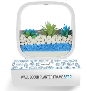 Hanging Decorative Plant Holder - Indoor and Outdoor Wall Planter - White