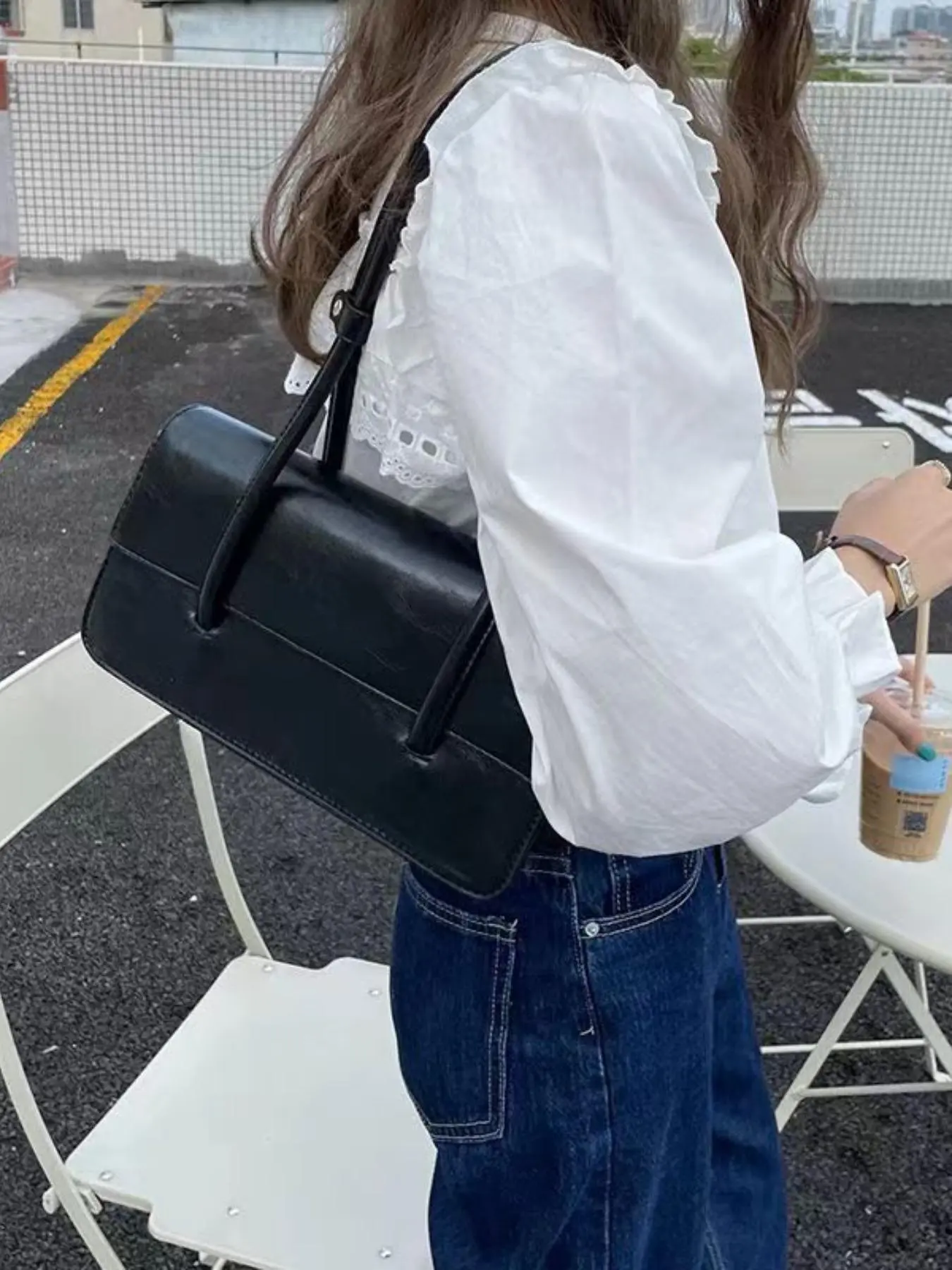 New Simple Sweet Solid Color Women's Underarm Shoulder Bag, High-End Casual Daily Use, Perfect for Shopping and Streetwear, Casual Commuter Bag