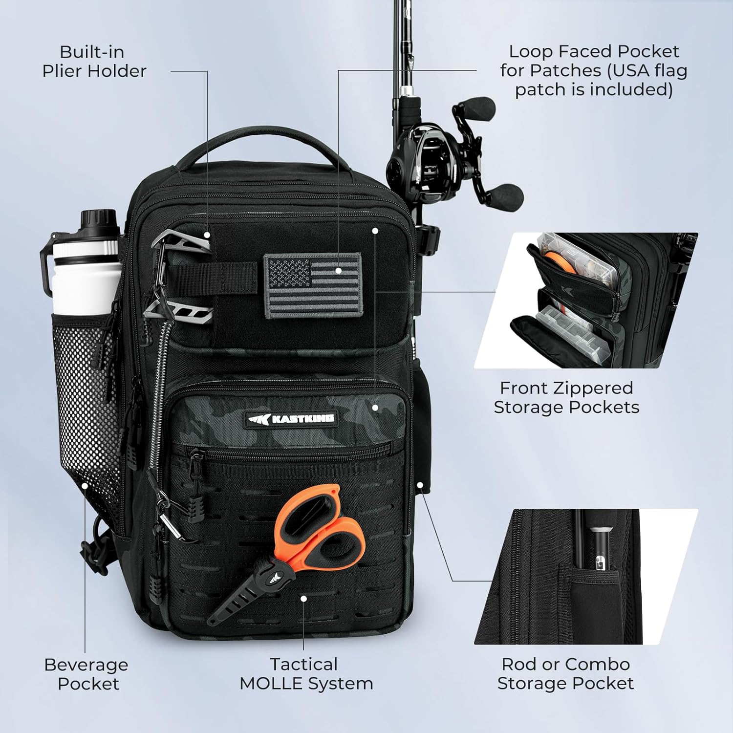 KastKing BlowBak Tactical Fishing Sling Bag – Lightweight, Durable Gear Backpack, Perfect Gift for Men