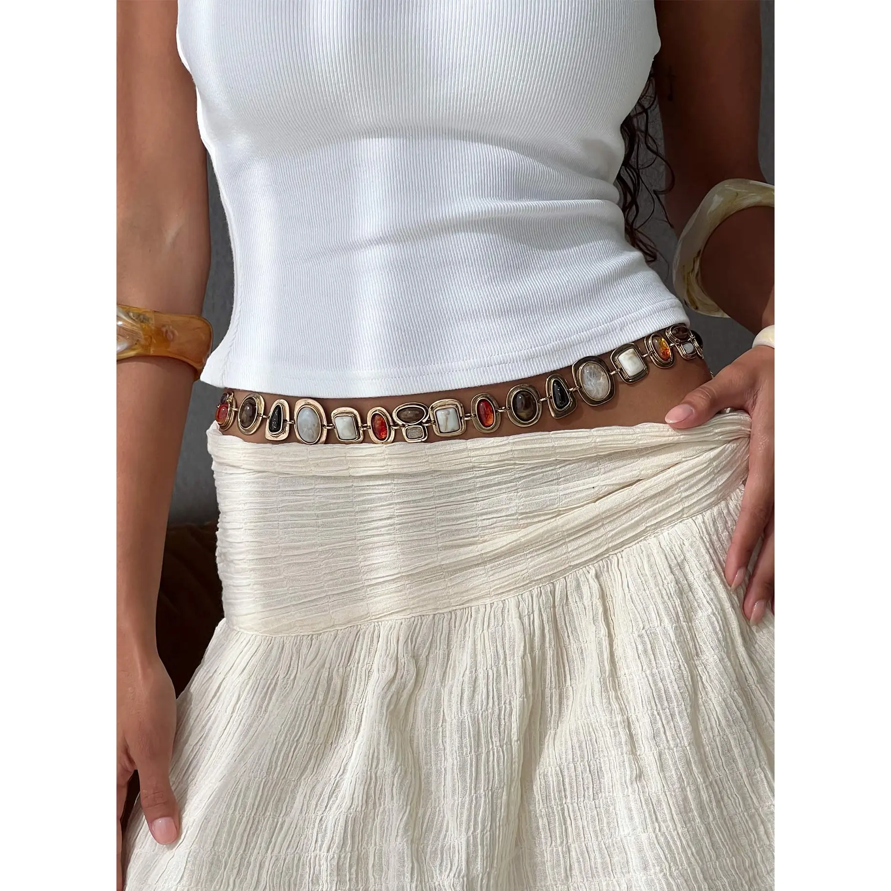 Aradia Gemstone Chain Belt Multi